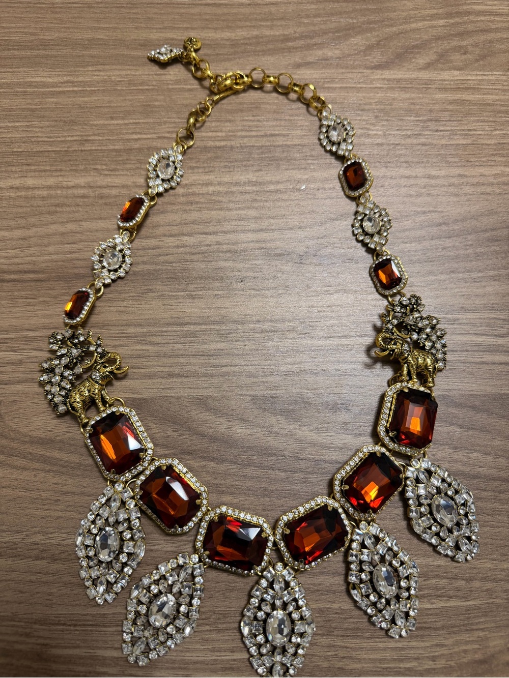 Sassy Jones Whitley Gold Tone Necklace with Amber Stones with matching earrings - Picture 4 of 5